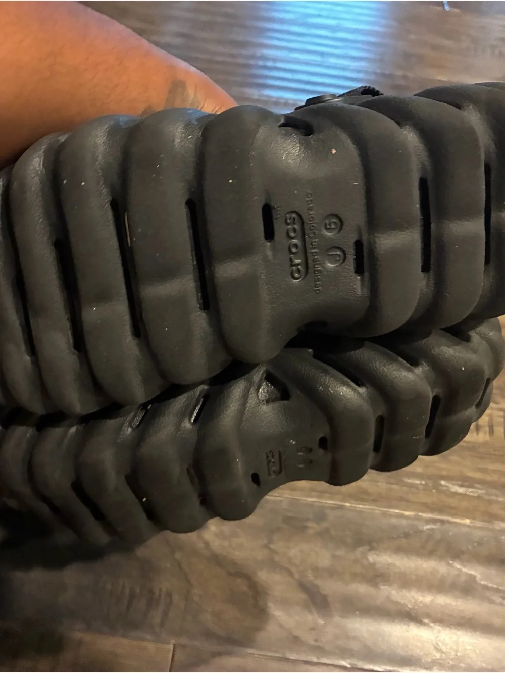 CROCS Kids Black Classic Clog with Heel Strap